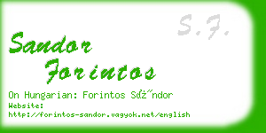 sandor forintos business card